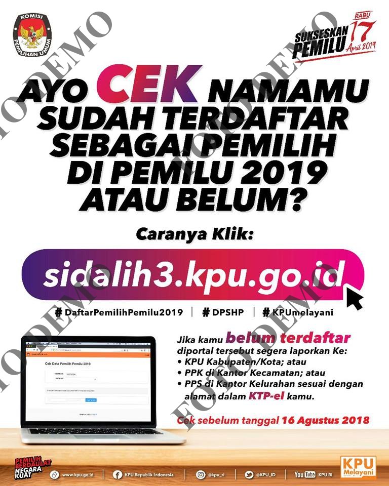 PEMILU 2019 | PASTIKAN ANDA TERDAFTAR