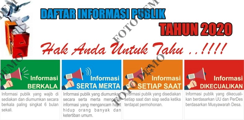 Daftar Informasi Publik  (DIP) Nagari Tahun 2020